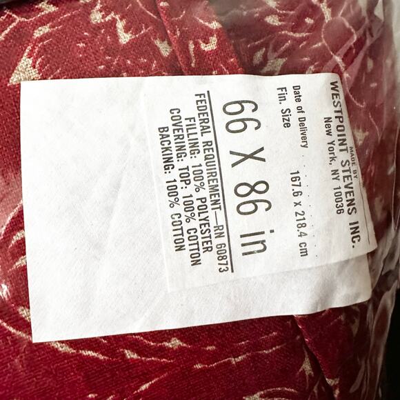 Ralph Lauren Vintage NOS Red Cold Spring Floral Twin Comforter Cover 66” x 86” - Picture 6 of 8